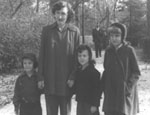 Virginia Dowd with her three oldest children, right to left, Jacquelyn, Jeanne, and John, c. 1954.
