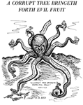 Quoting Matthew 7:17, the cover of D. B. Red’s pamphlet A Corrupt Tree Bringeth Forth Evil Fruit makes the common argument that Communists were behind school integration in the United States and that the Communists’ larger plot was race mixing. Carrying an endorsement by Mississippi senator James O. Eastland, the cover suggests that school integration will destroy racial purity.
