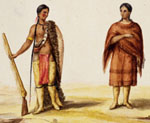 Lipan Apache Indians North of the Rio Grande, c. 1834–1836. Watercolor by Lino Sanchez y Tapia after the original sketch by Jose Maria Sanchez y Tapia. Lipan Apaches were the main victims of both punitive Spanish policies and the ready market for enslaved Indians in French Louisiana.