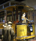 Pictured above is an 1898 Washington, D.C., electric streetcar scene from 
“America on the Move,” an exhibition at the Smithsonian’s National Museum of American History. Photo by Jeff Tinsley.