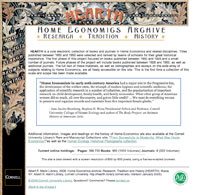 Home Economics Archive: Research, Tradition, History