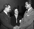 Former National Bar Association president Raymond Pace Alexander, assisted by Frank Marolla, secured the acquittal of Stella Alfonsi in a high-profile 1939 Philadelphia murder trial. For Alexander and his colleagues at the black bar, litigation was a public performance that made them especially open to the radicals’ tactics. Left to right: Marolla, Alfonsi, Alexander. Courtesy University of Pennsylvania Archives. 
