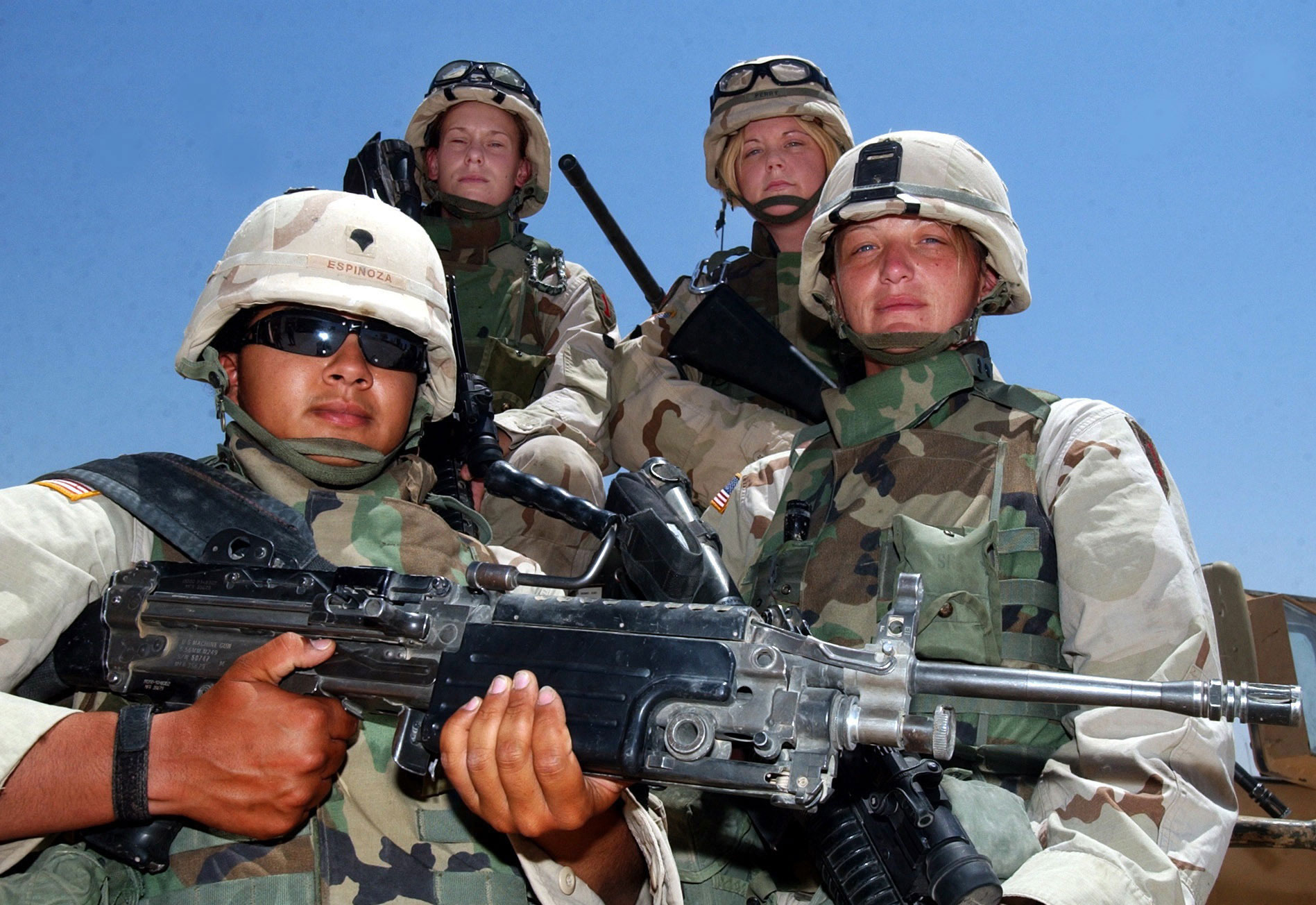 Cynthia Espinoza, Ranie Ruthig, Shannon Morgan, and Michelle Perry in Ramadi, Iraq, in July 2004. Lioness tells the story of a group of female army support soldiers who became the first women in American history to be sent into direct ground combat. Told through intimate accounts, journal excerpts, archival footage, as well as interviews with military commanders, the film follows five women who served together for a year in Iraq.