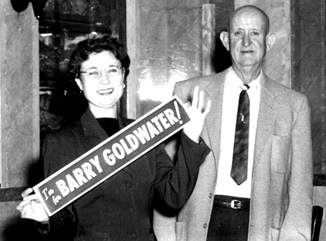 During his 1958 Senate campaign, Barry Goldwater again faced an impressive majority of registered Democrats. Reaching across party lines to recruit Jeffersonian Democrats uncomfortable with modern liberalism became a crucial electoral strategy for Goldwater. Many of these Democrats, such as the members of Democrats for Goldwater, from Douglas, Arizona, campaigned for the senator because they believed he better embodied their political philosophy than the self-proclaimed “Mr. Democrat,” Ernest McFarland.