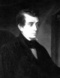 This 1849 oil painting of Chief Justice Roger B. Taney by Miner Kilbourne Kellogg portrays Taney as a youthful-looking, serene jurist, quill in hand, as he contemplates writing a legal opinion. In some ways, the portrait reflects Taney’s reputation before the controversial 1857 Dred Scott decision, a time when he was nearly universally liked and respected. Courtesy Library Company of the Baltimore Bar.