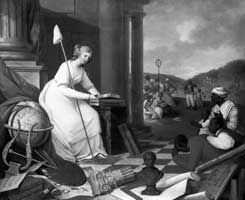 Samuel Jennings’s well-documented work Liberty Displaying the Arts and Sciences (Philadelphia, 1792) still hangs in the Library Company of Philadelphia. Quaker activists on the Library Company board and in Britain turned the commission into an antislavery statement that could serve competing English and American national agendas.