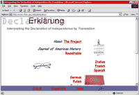 Interpreting the Declaration of Independence by Translation Web site