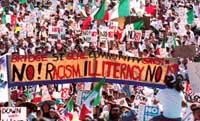 Mexican flags fly in California protest against Prop 187