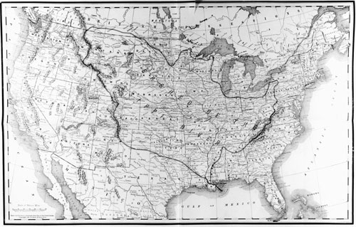 A map shows the drainage of the Mississippi River.