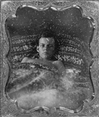 A boy from an Irish immigrant family, the Harrises, shown suffering from yellow fever in New Orleans in 1855.