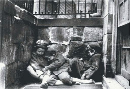 “Street Arabs in Sleeping Quarters.”