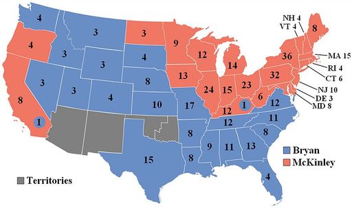 1896 Electoral College Vote