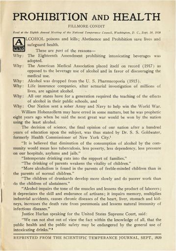 Prohibition and Health