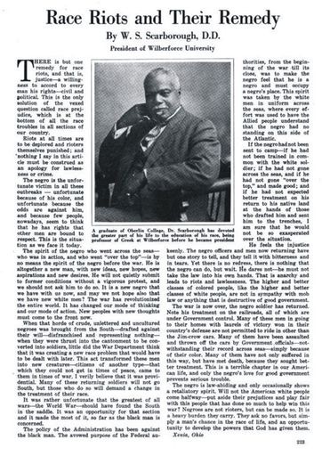 Race Riots and Their Remedy